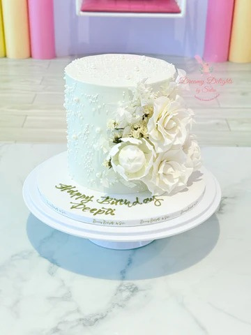 Red and White Birthday Cake -birthday cake dubai