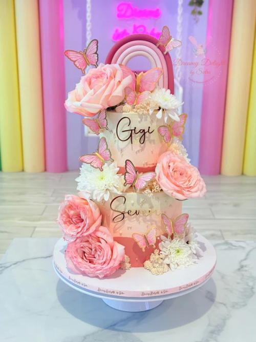 Red and White Birthday Cake -birthday cake dubai