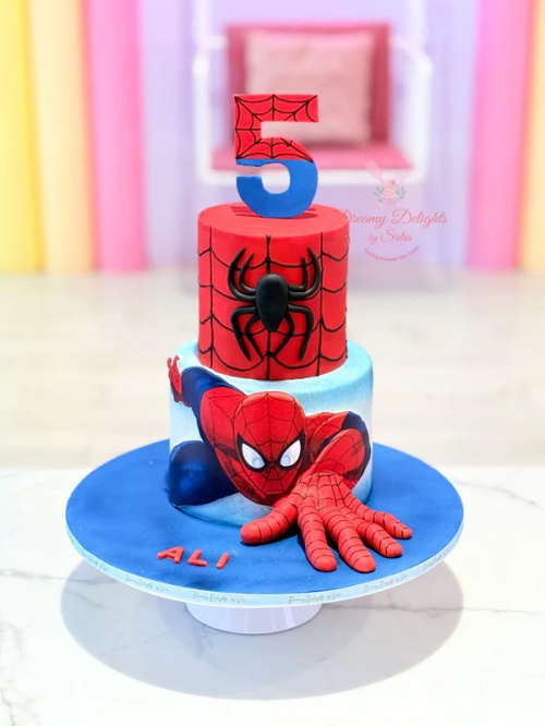 Red and White Birthday Cake -birthday cake dubai